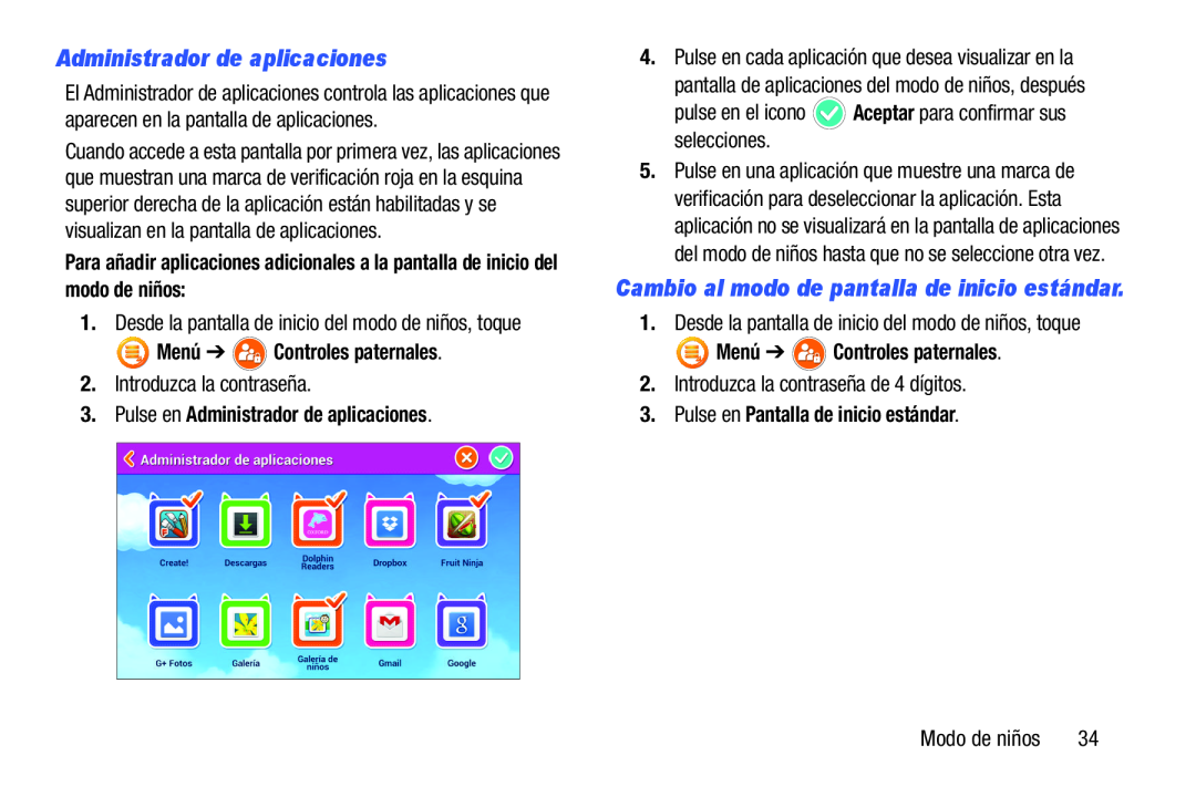 Administrador de aplicaciones Galaxy Tab 3 7.0 Kids Wi-Fi