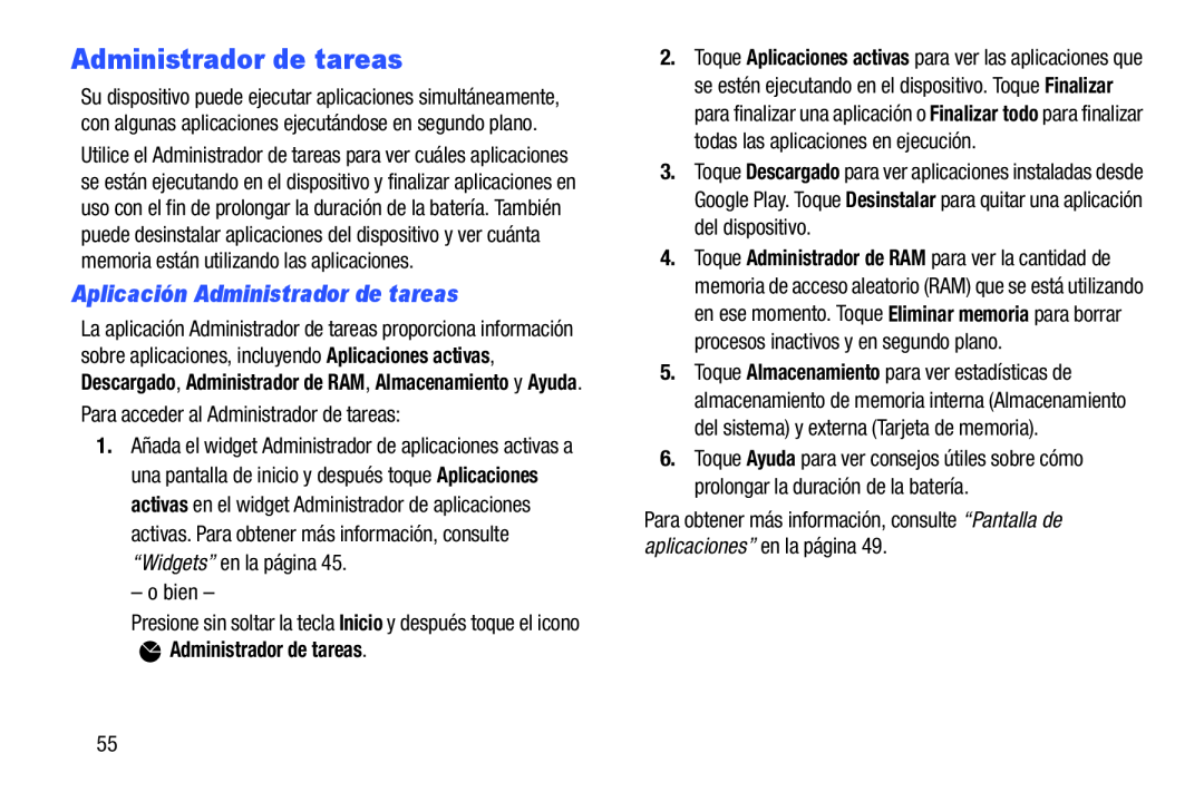 Aplicación Administrador de tareas Administrador de tareas