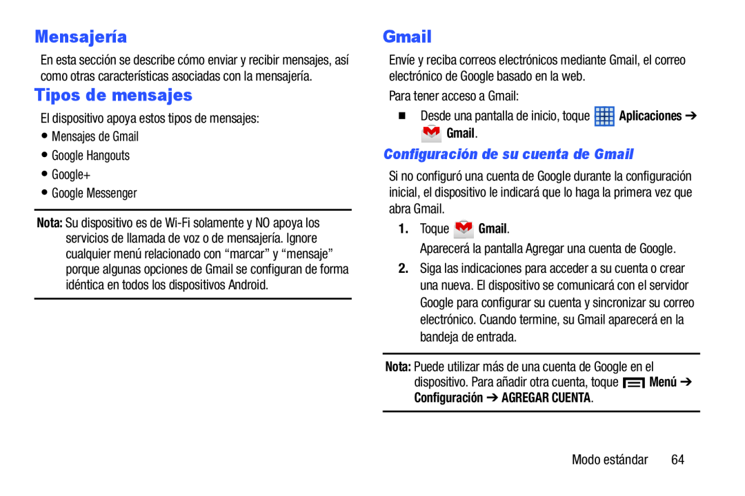 Configuración de su cuenta de Gmail Galaxy Tab 3 7.0 Kids Wi-Fi