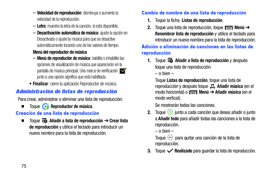 Administración de listas de reproducción Galaxy Tab 3 7.0 Kids Wi-Fi