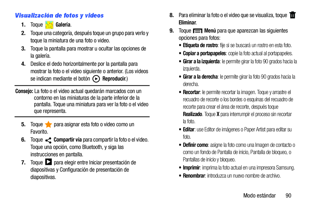 Visualización de fotos y videos