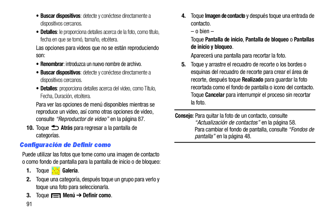 Configuración de Definir como