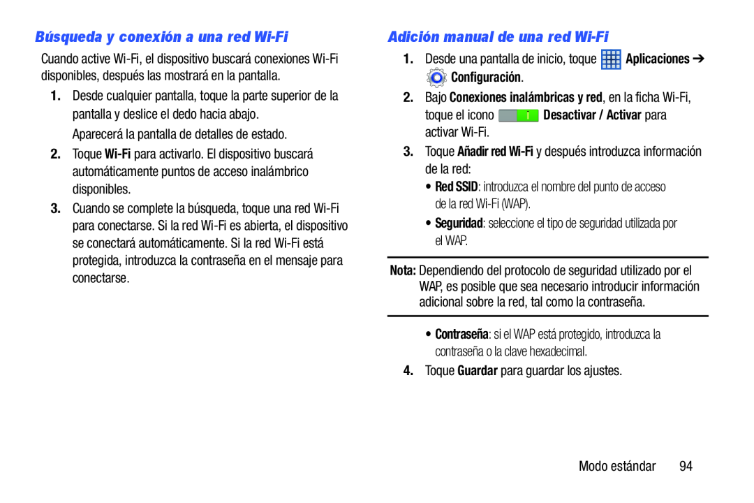 Búsqueda y conexión a una red Wi-Fi Adición manual de una red Wi-Fi