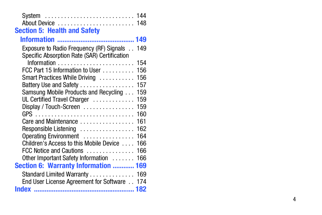 Section 5: Health and Safety Galaxy Tab 3 7.0 Kids Wi-Fi