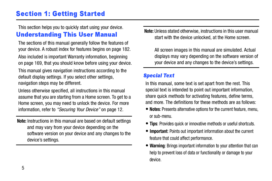 Section 1: Getting Started Galaxy Tab 3 7.0 Kids Wi-Fi