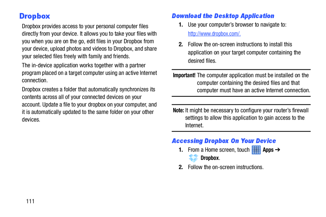 Accessing Dropbox On Your Device Galaxy Tab 3 7.0 Kids Wi-Fi