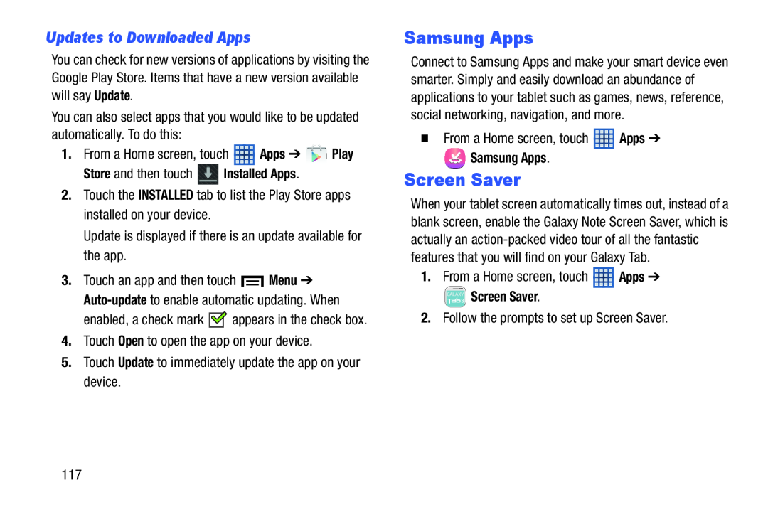 Updates to Downloaded Apps Samsung Apps