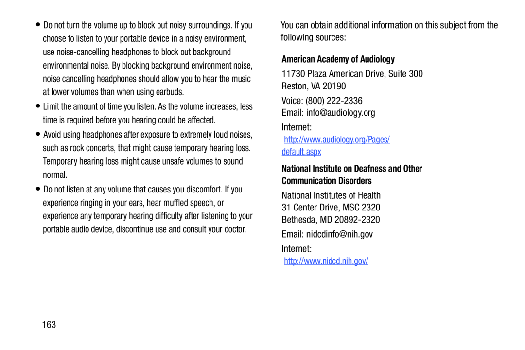 American Academy of Audiology National Institute on Deafness and Other