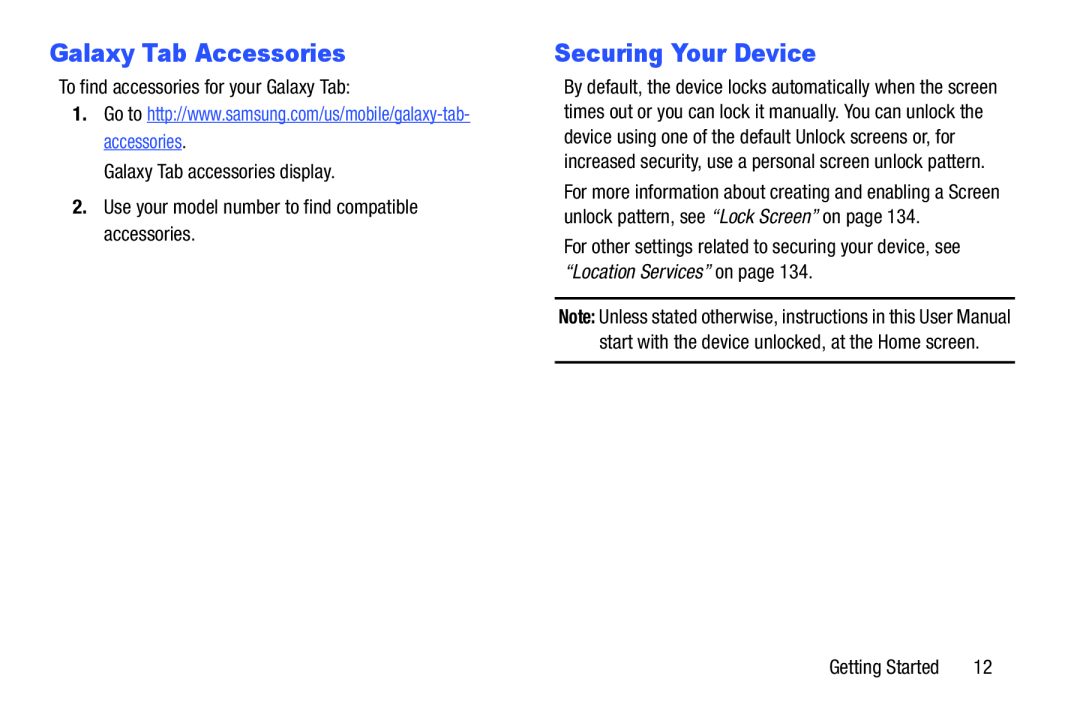 Galaxy Tab Accessories Securing Your Device