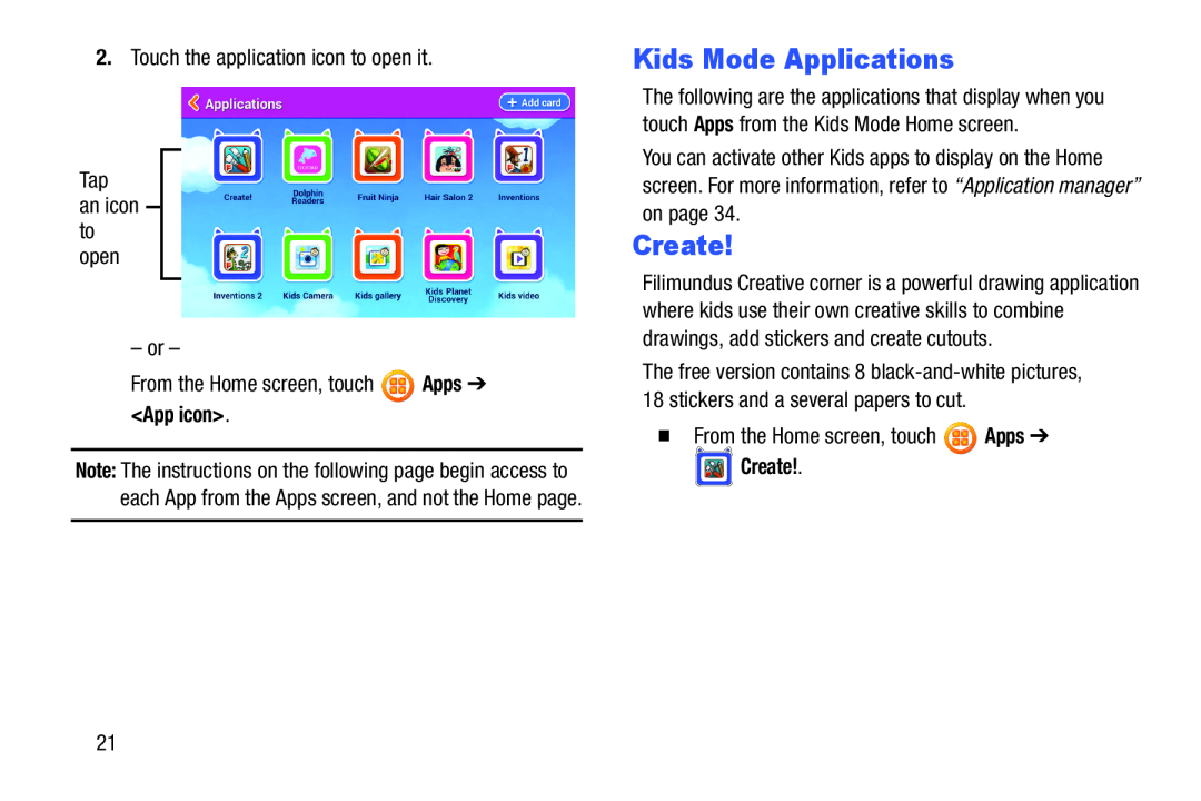 Kids Mode Applications Galaxy Tab 3 7.0 Kids Wi-Fi