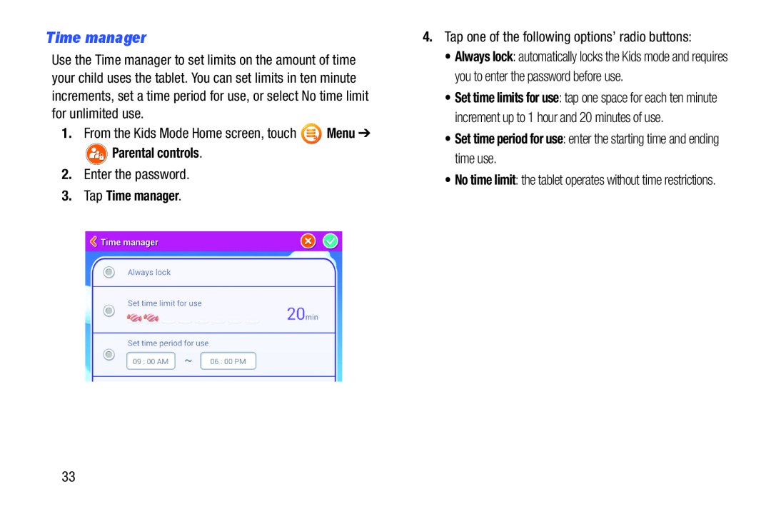 Time manager Galaxy Tab 3 7.0 Kids Wi-Fi