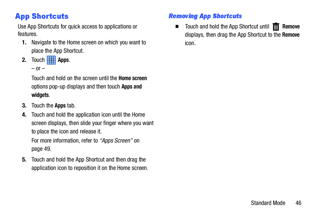 Removing App Shortcuts Galaxy Tab 3 7.0 Kids Wi-Fi