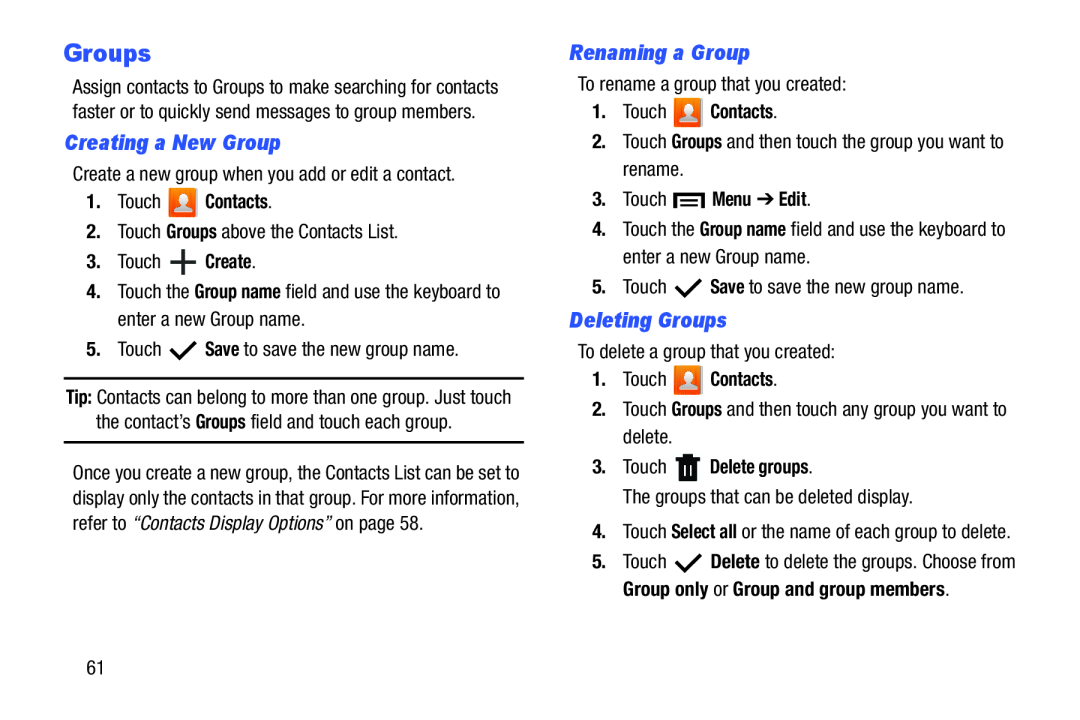 Creating a New Group Galaxy Tab 3 7.0 Kids Wi-Fi