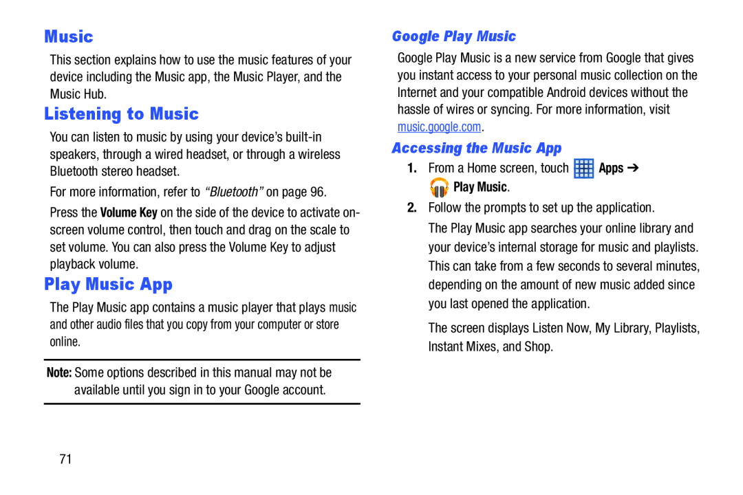 Google Play Music Accessing the Music App