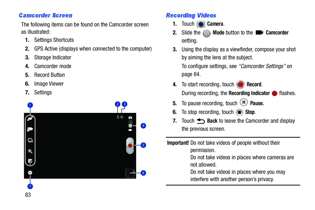 Camcorder Screen Recording Videos