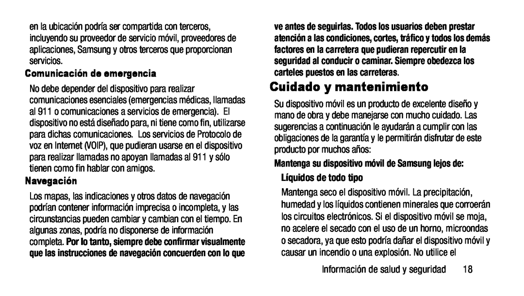 Mantenga su dispositivo móvil de Samsung lejos de: Comunicación de emergencia