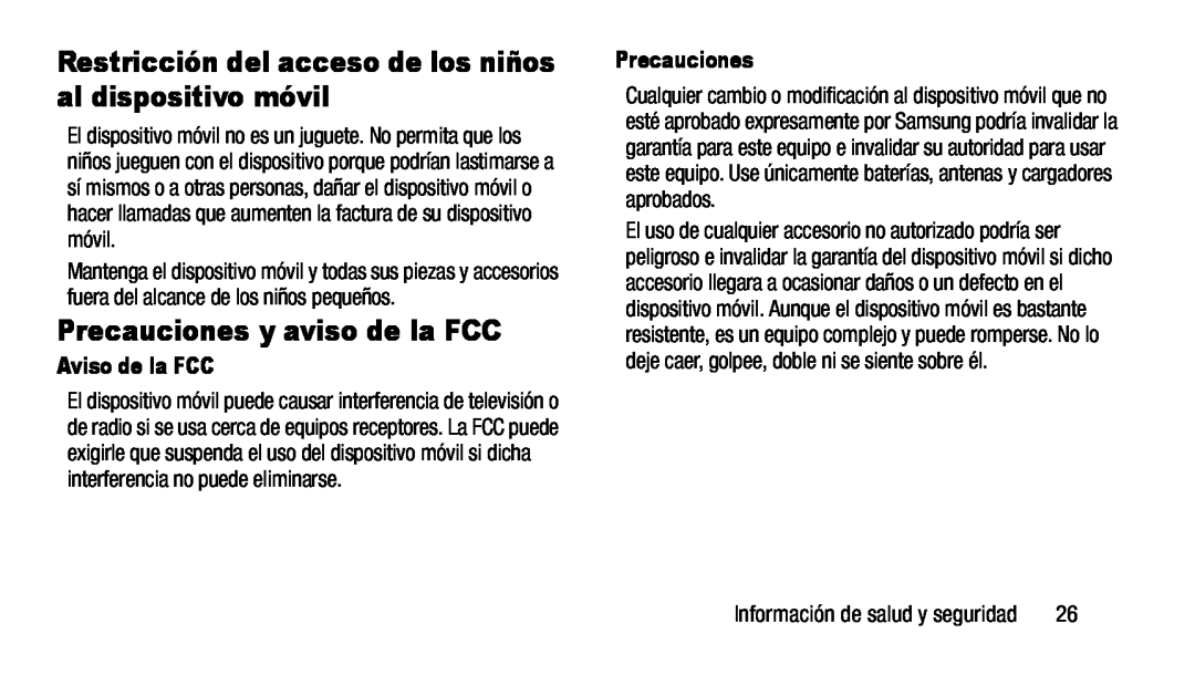 Aviso de la FCC Precauciones