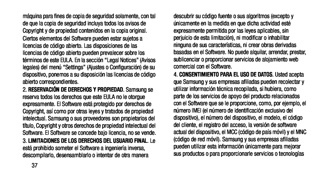 RESERVACIÓN DE DERECHOS Y PROPIEDAD Galaxy Tab 3 7.0 AT&T