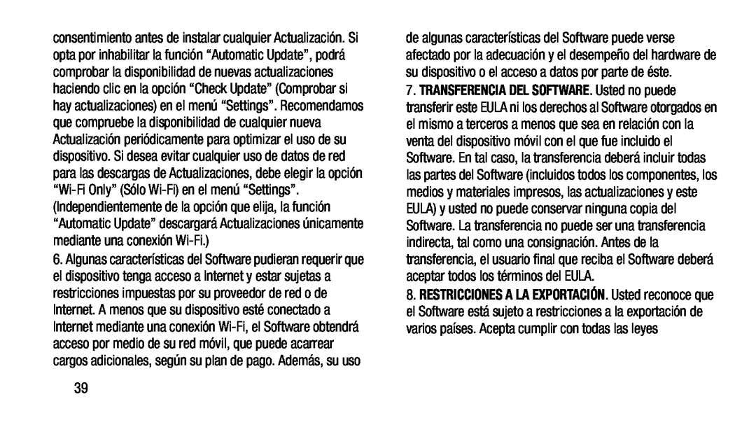 TRANSFERENCIA DEL SOFTWARE RESTRICCIONES A LA EXPORTACIÓN