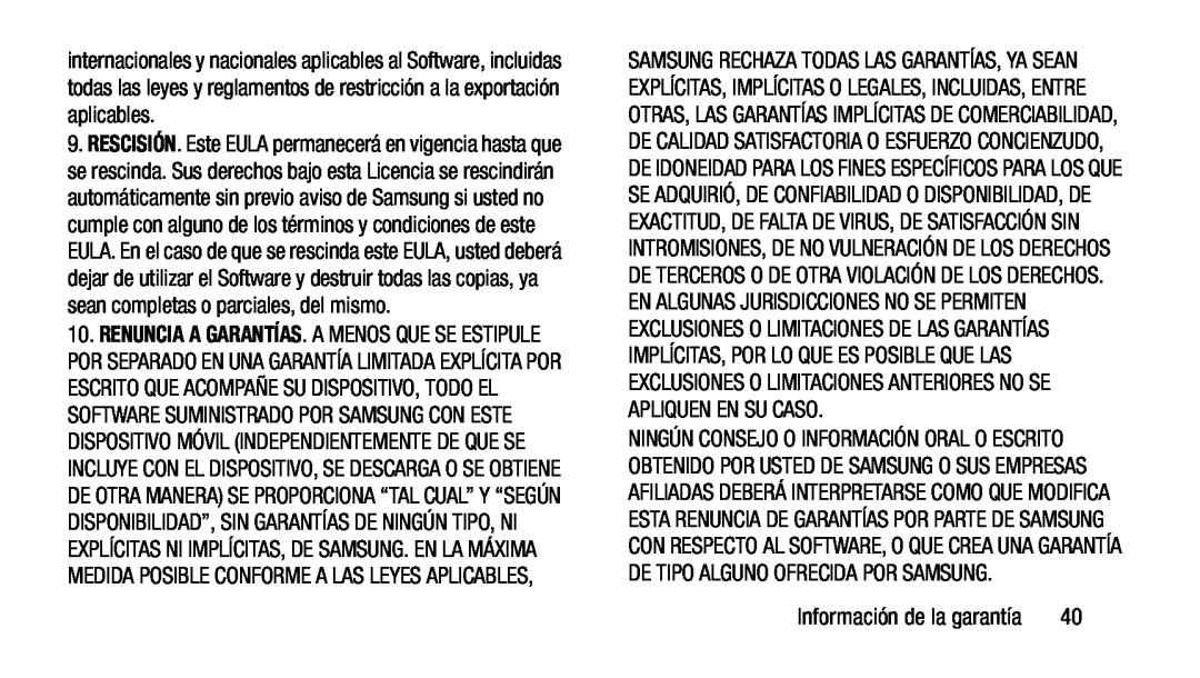 Información de la garantía Galaxy Tab 3 7.0 AT&T