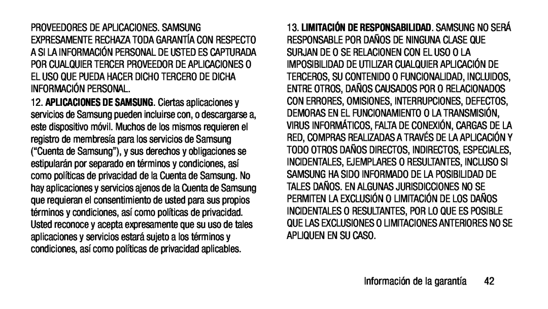 APLICACIONES DE SAMSUNG Información de la garantía