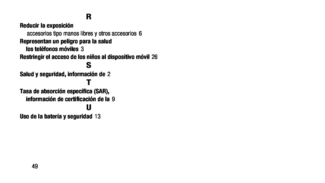 Tasa de absorción específica (SAR), información de certificación de la Galaxy Tab 3 7.0 AT&T