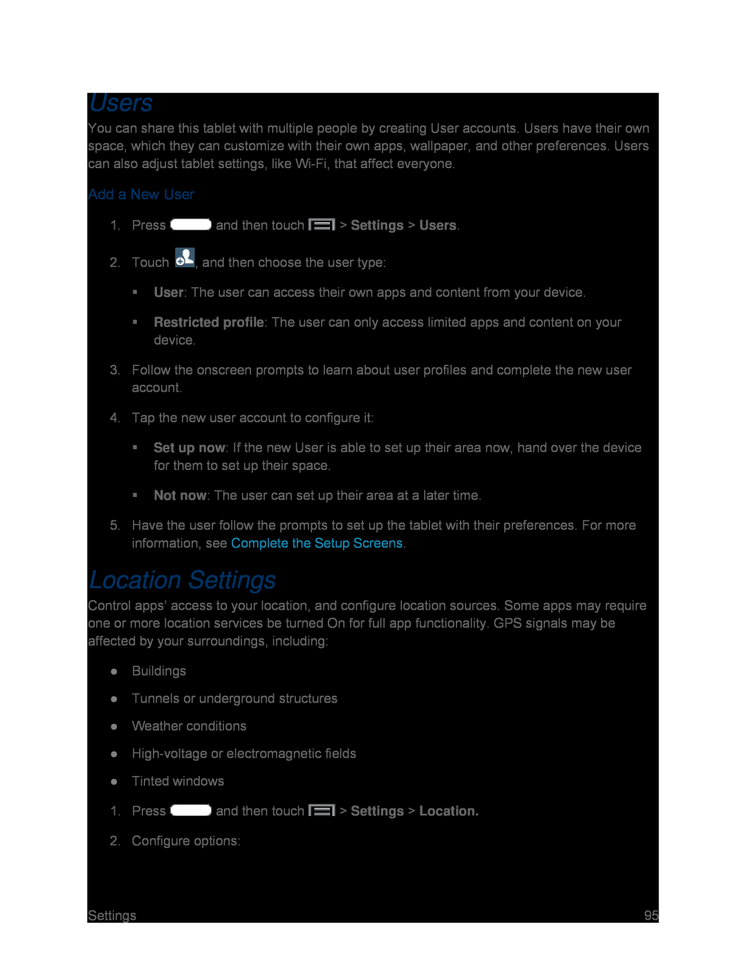 Location Settings Galaxy Tab 3 7.0 Sprint