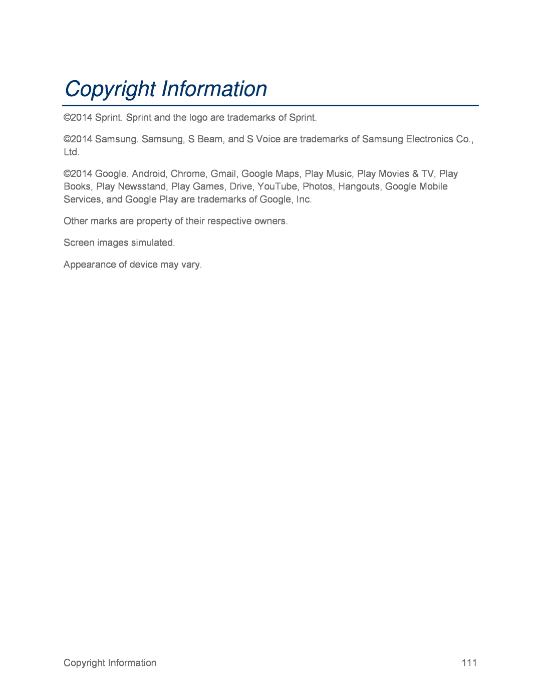 Copyright Information