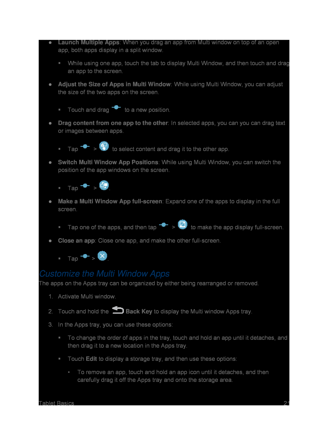 Customize the Multi Window Apps Galaxy Tab 3 7.0 Sprint