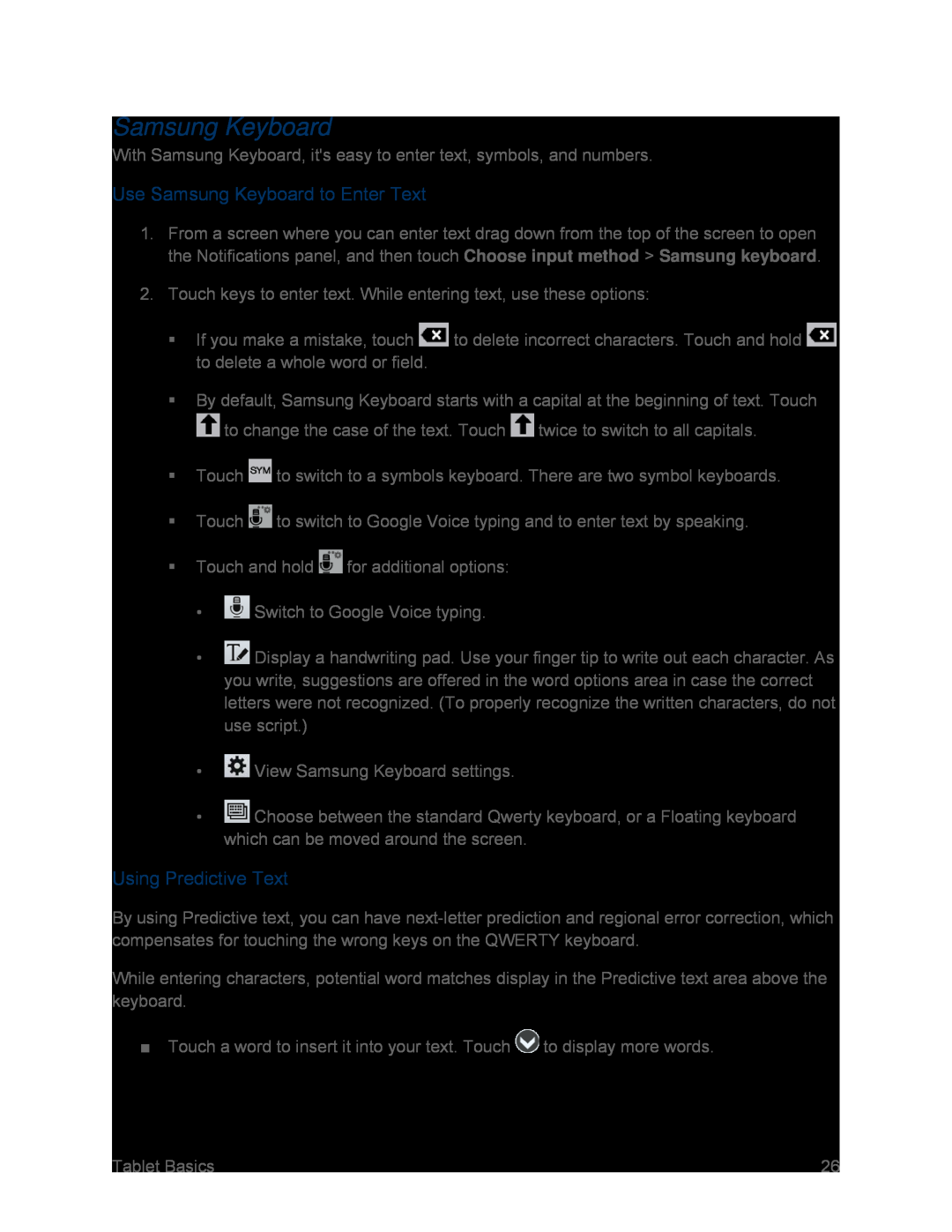 Use Samsung Keyboard to Enter Text Galaxy Tab 3 7.0 Sprint