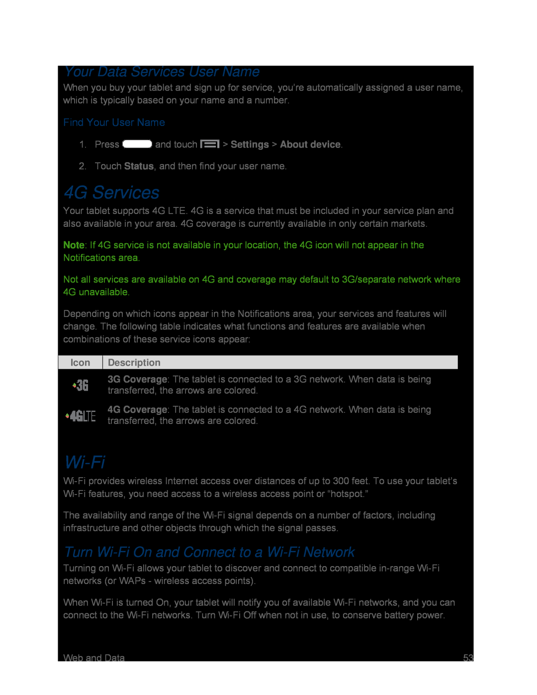 Your Data Services User Name Galaxy Tab 3 7.0 Sprint