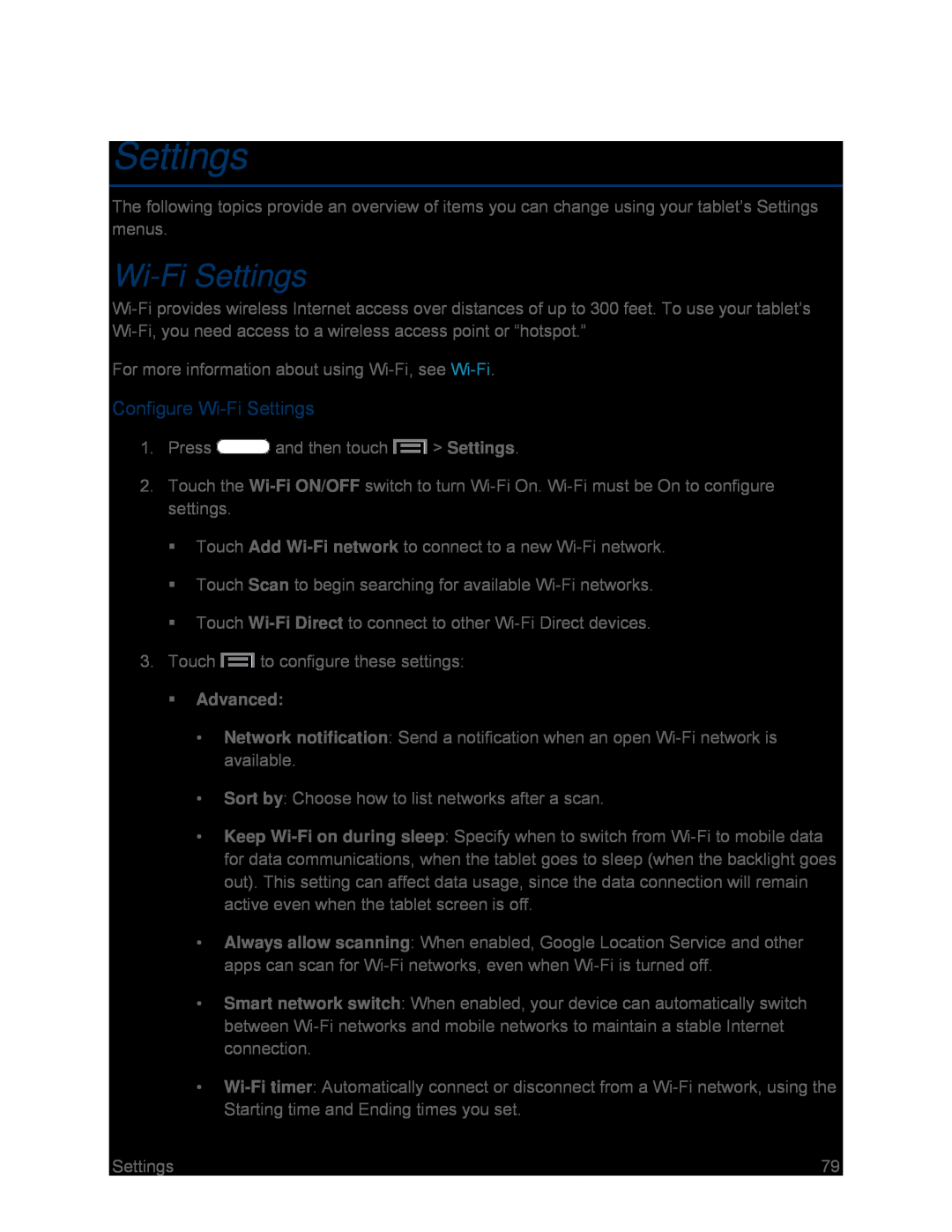 Configure Wi-FiSettings Galaxy Tab 3 7.0 Sprint