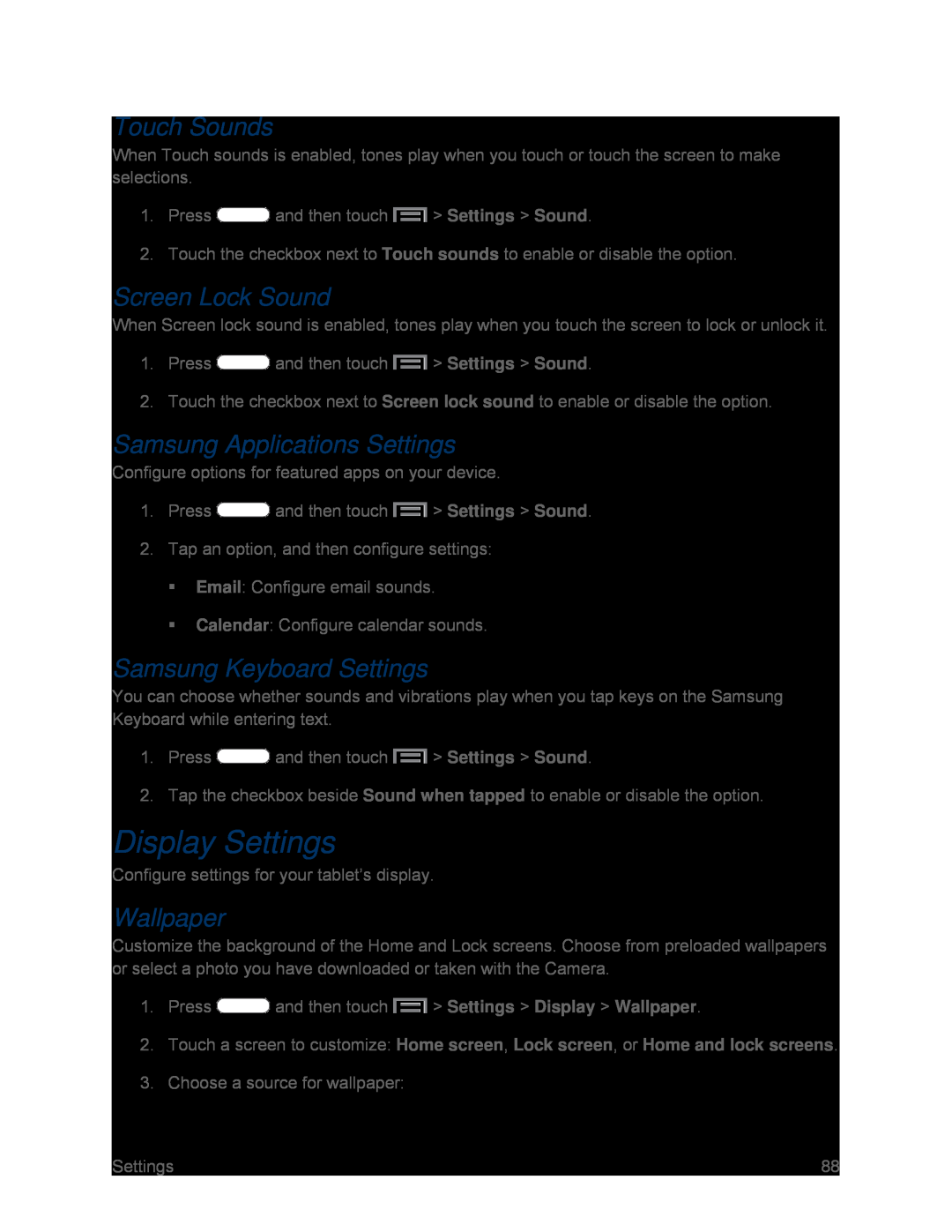 Samsung Keyboard Settings Galaxy Tab 3 7.0 Sprint