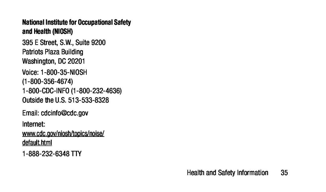 www.cdc.gov/niosh/topics/noise Galaxy Tab 3 7.0 T-Mobile