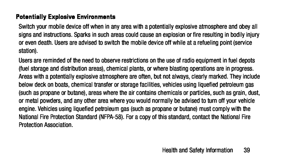 Potentially Explosive Environments