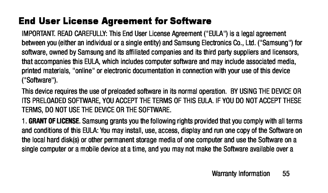 End User License Agreement for Software Galaxy Tab 3 7.0 T-Mobile