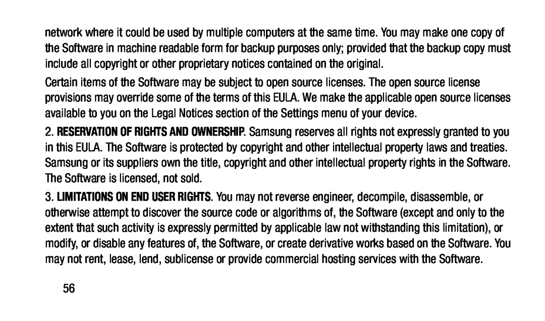 RESERVATION OF RIGHTS AND OWNERSHIP Galaxy Tab 3 7.0 T-Mobile