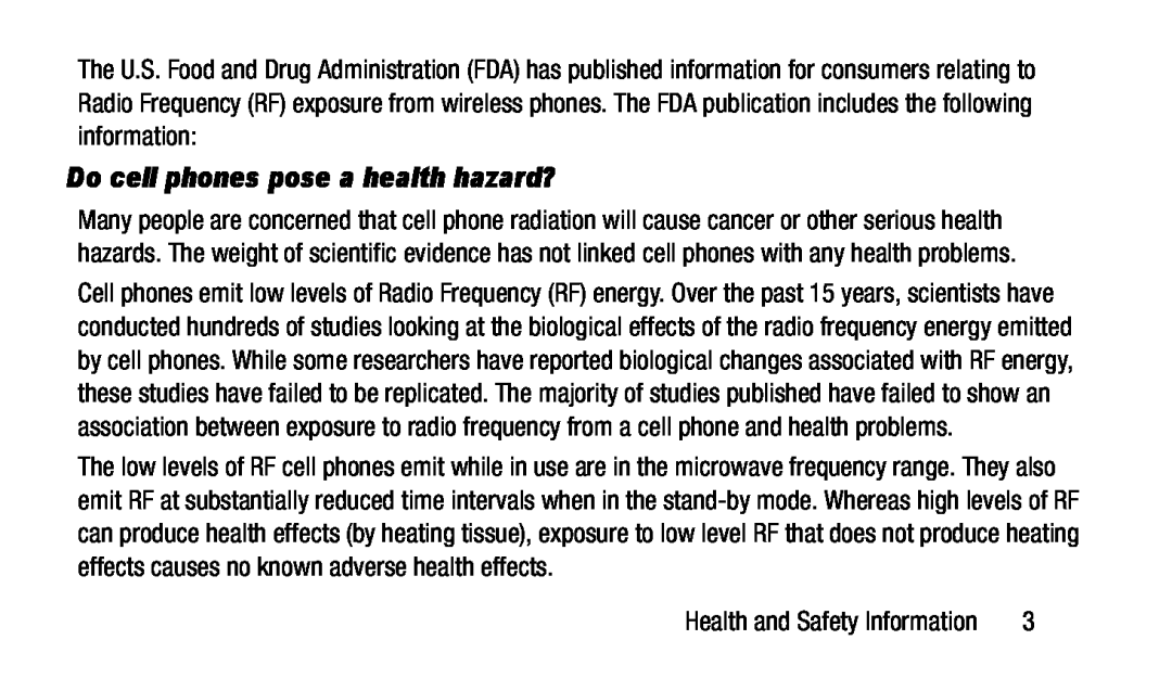 Do cell phones pose a health hazard Galaxy Tab 3 7.0 T-Mobile