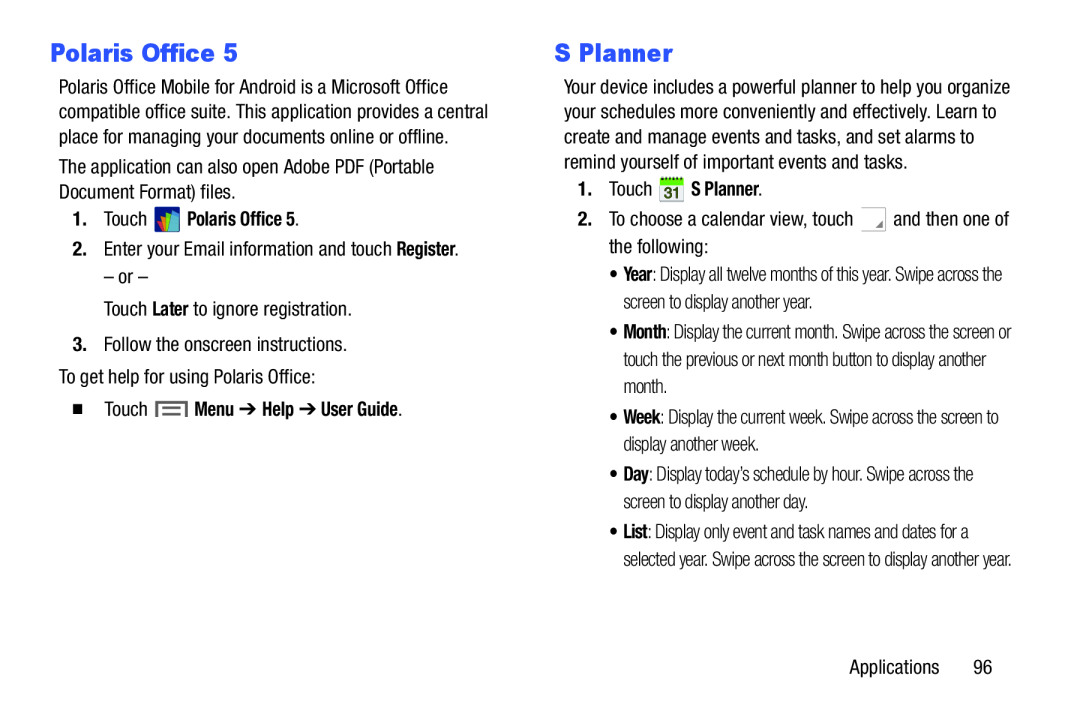 Polaris Office S Planner