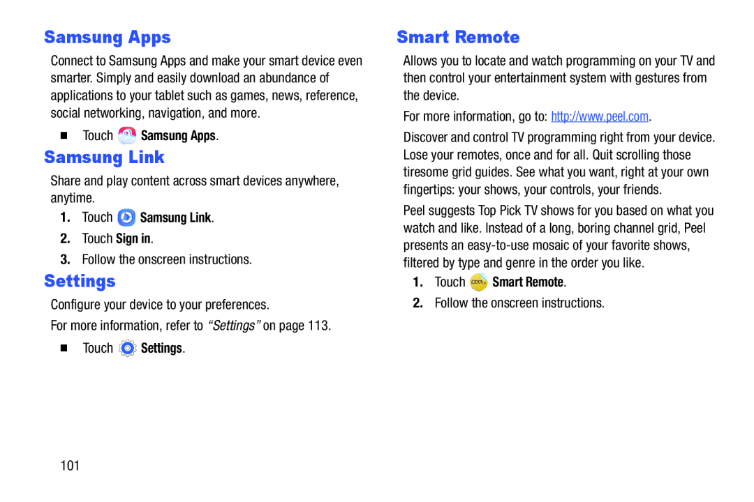 Settings Galaxy Tab 3 7.0 Wi-Fi