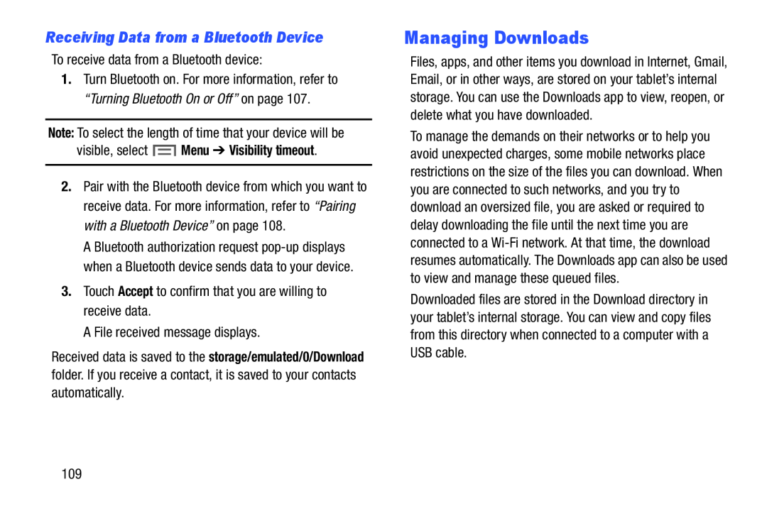 Receiving Data from a Bluetooth Device Galaxy Tab 3 7.0 Wi-Fi