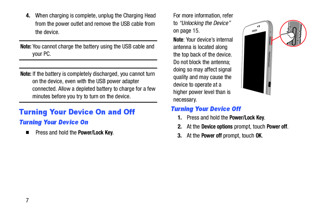 Turning Your Device On and Off Galaxy Tab 3 7.0 Wi-Fi