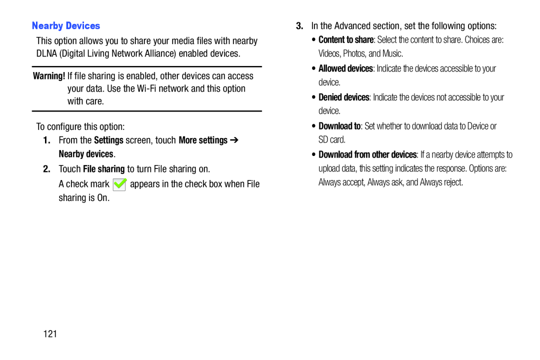 Settings Galaxy Tab 3 7.0 Wi-Fi