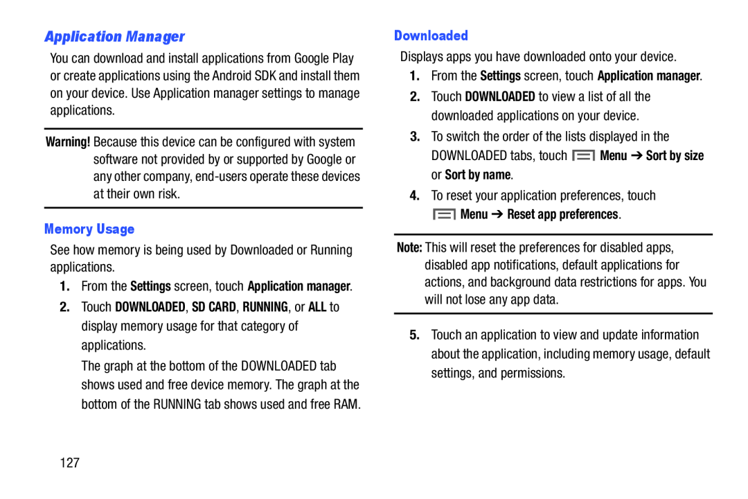 Application Manager Galaxy Tab 3 7.0 Wi-Fi