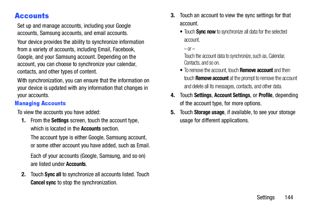 Managing Accounts Accounts