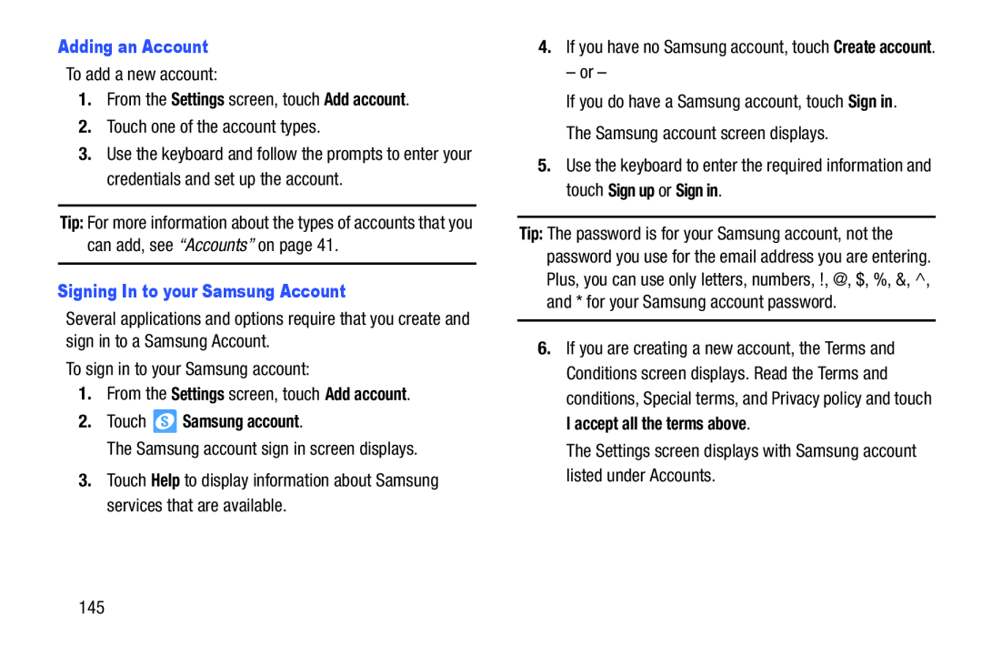 Adding an Account Settings