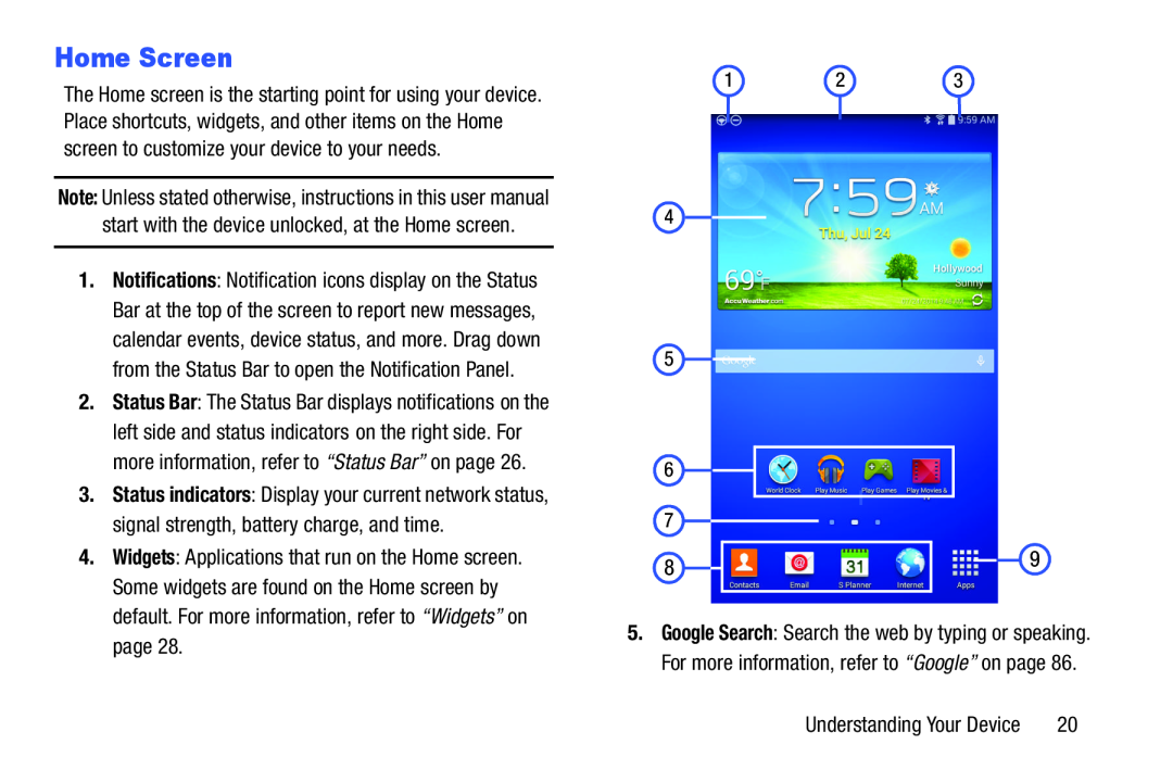 Home Screen Galaxy Tab 3 7.0 Wi-Fi