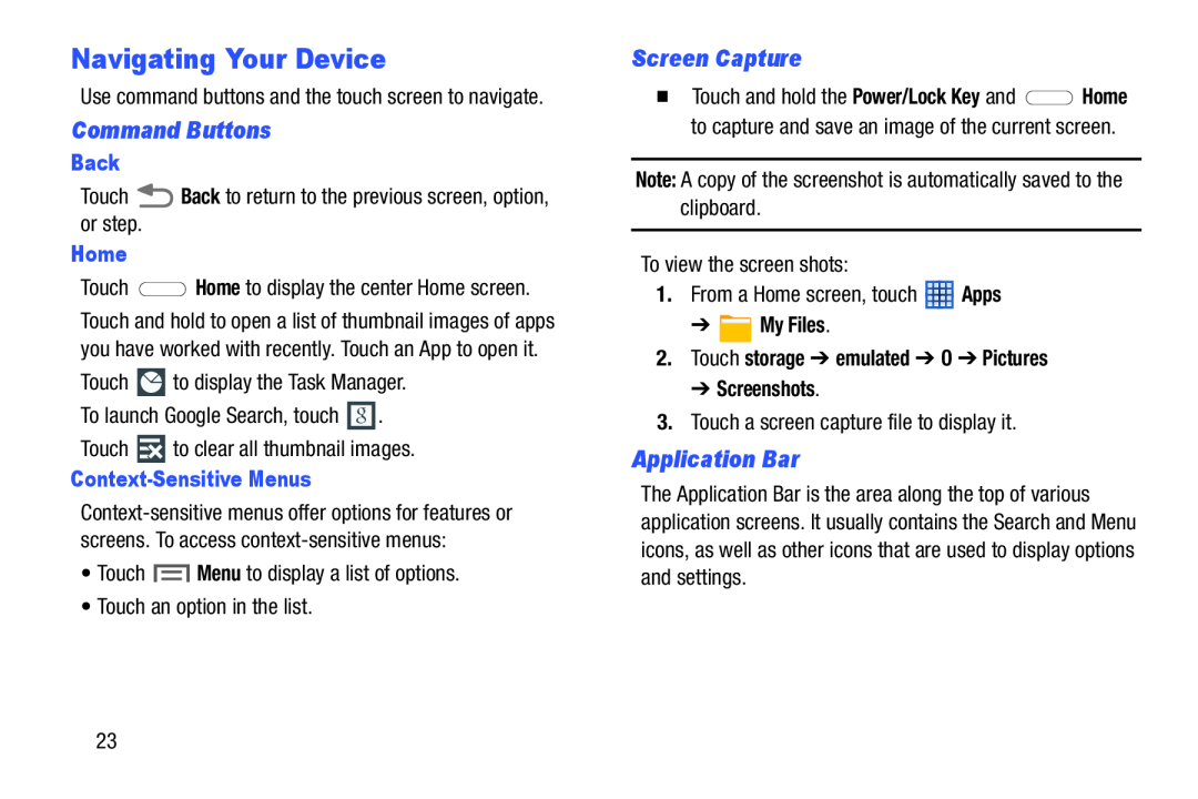 Application Bar Galaxy Tab 3 7.0 Wi-Fi