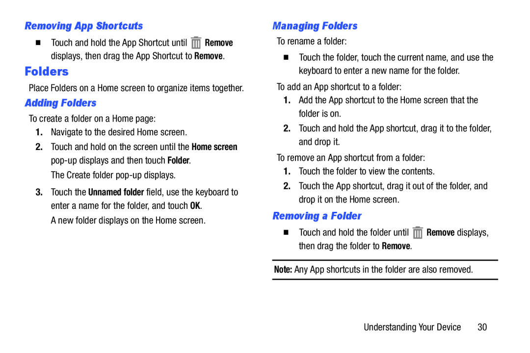 Managing Folders Galaxy Tab 3 7.0 Wi-Fi