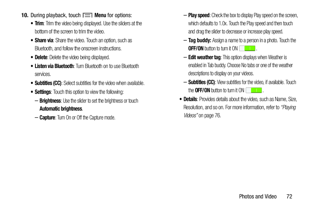 Settings Galaxy Tab 3 7.0 Wi-Fi